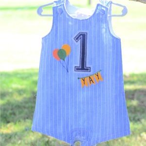 Mono de bebé de 12/18 meses para festejo de 1 año, azul